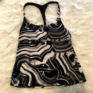 nike marble black white swirl tank top size medium